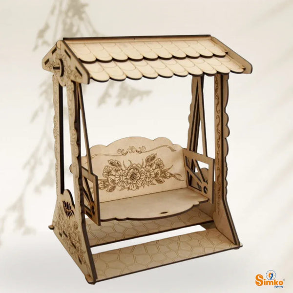 Handmade Decoative Wooden Nand Laddu Gopal Swing Palana Krishna Jhula