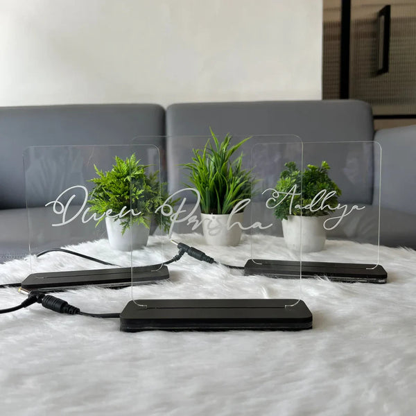 Personalised Acrylic Name Lamp with Adapter – LED Night Light by The Case Flick